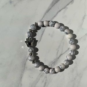 Silver & marble bracelet